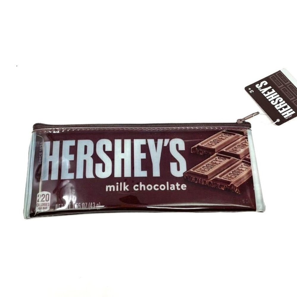 Hershey's Chocolate Pencil Case/ Wallet/ Coin Purse/ Cosmetic Case 7.75" x 3"